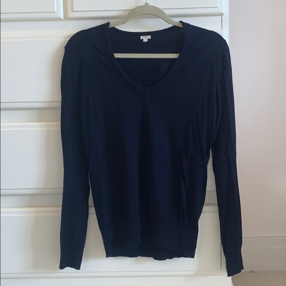 J.Crew Navy V-Neck Sweater